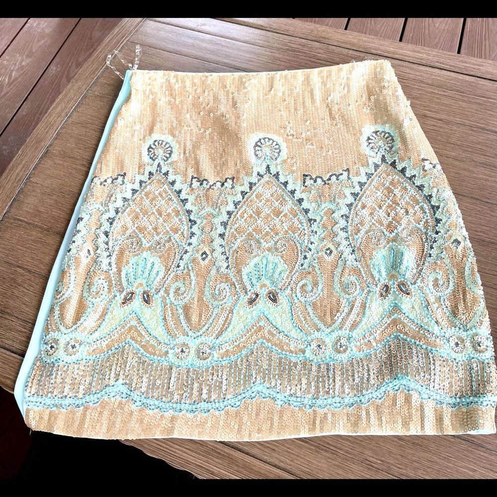 Originally from Francesca’s. He’s sequin skirt in size M
